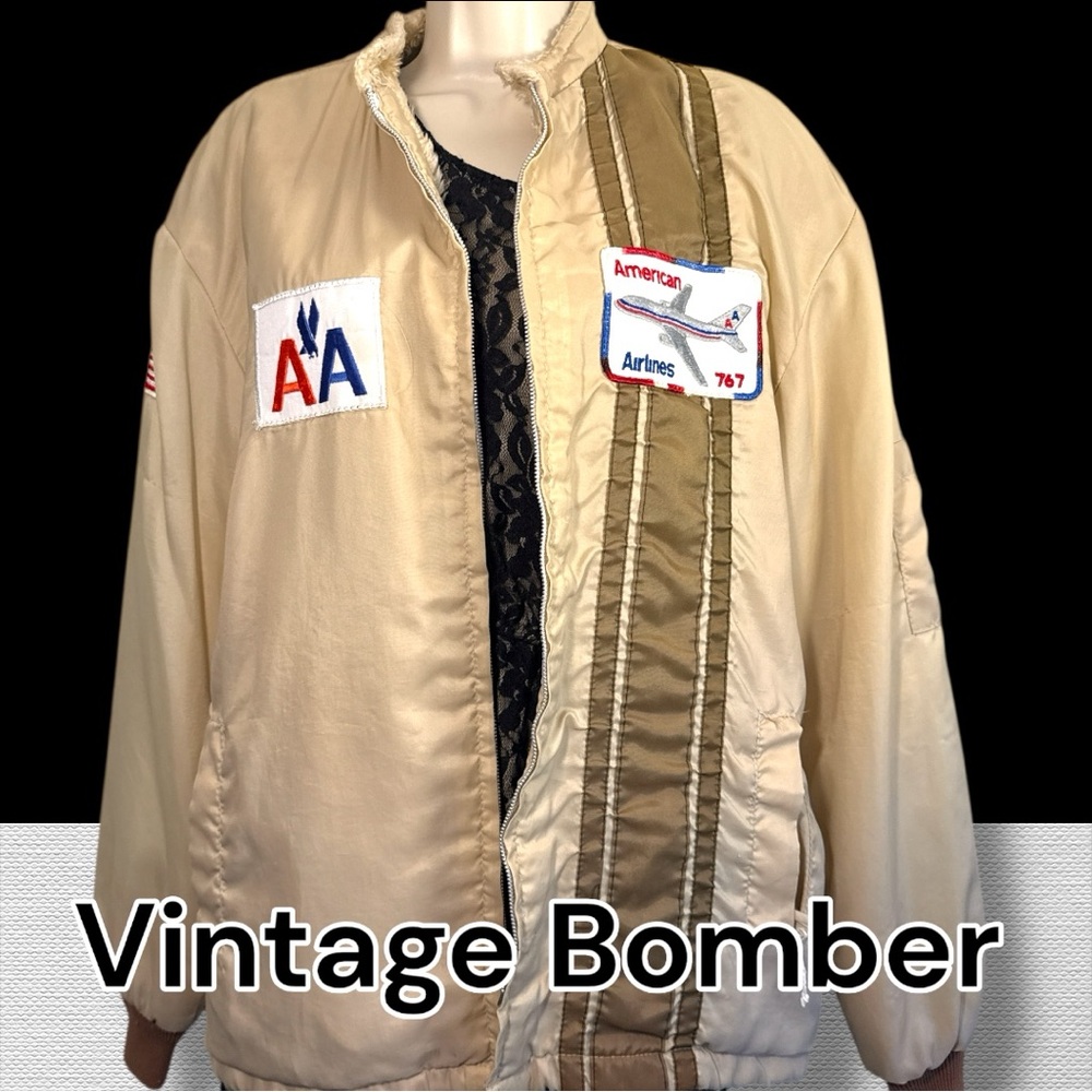 Vintage 70’s Bomber Jacket - Beige and Brown